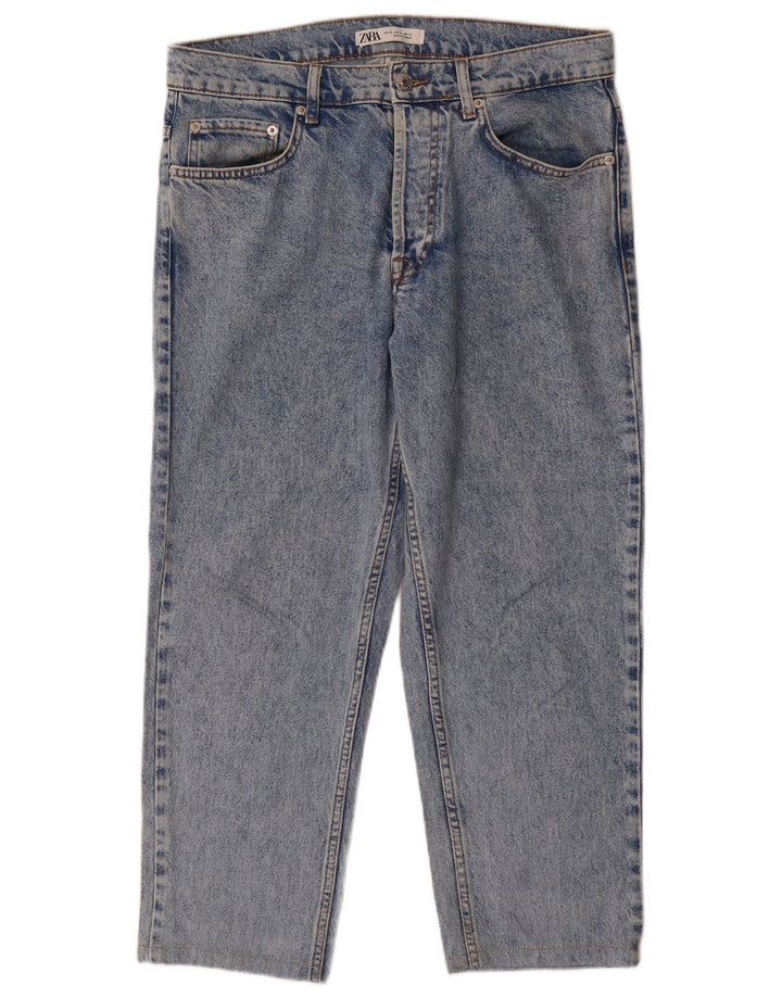 ZARA Hombre Vaqueros Cropped EU 40 Medium W30 L25 Azul