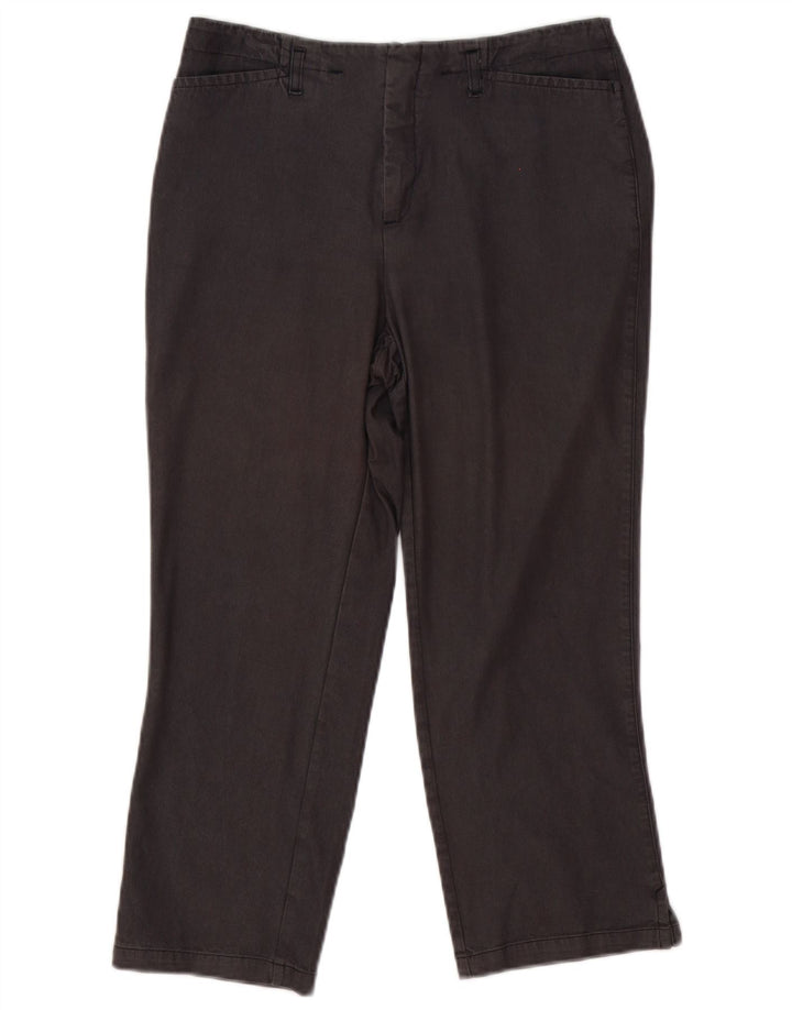 Stefanel Pantalones capri rectos para mujer IT 42 Medium W29 L22 Viscosa gris