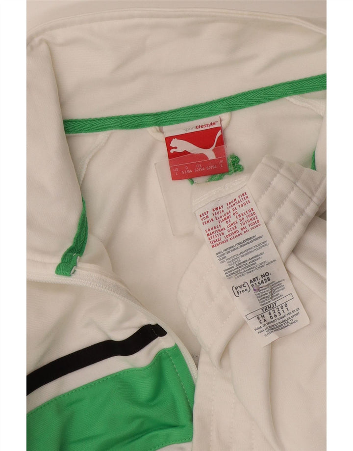 Puma Hombre Chándal Top Chaqueta Grande Blanco Colorblock Poliéster Deportes