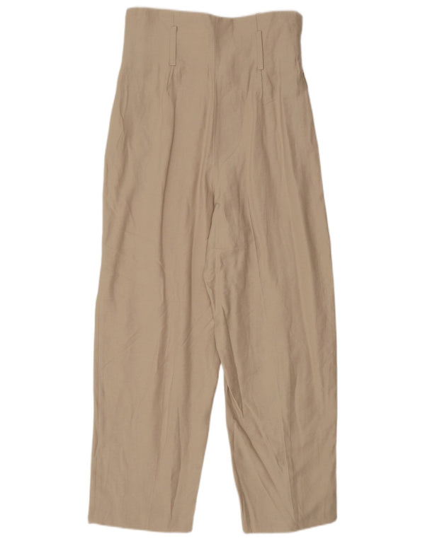 Topshop Pantalones casuales de cintura alta para mujer Petite UK 8 Small W26 L25 Beige