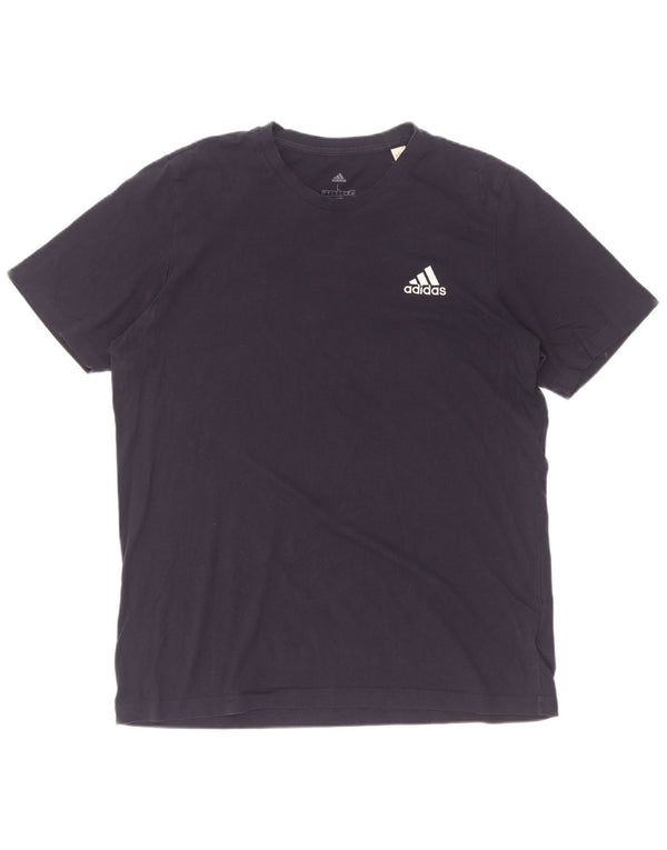 Adidas - Camiseta para hombre, talla grande, color azul marino, algodón