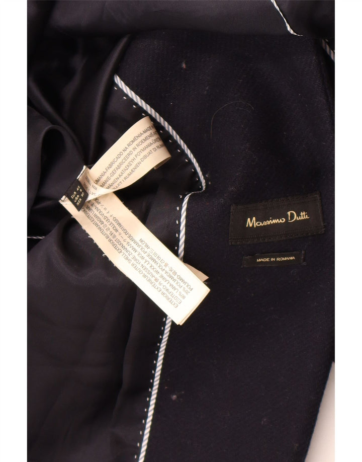 Abrigo Mujer Massimo Dutti EU 40 Medio Lana Azul Marino