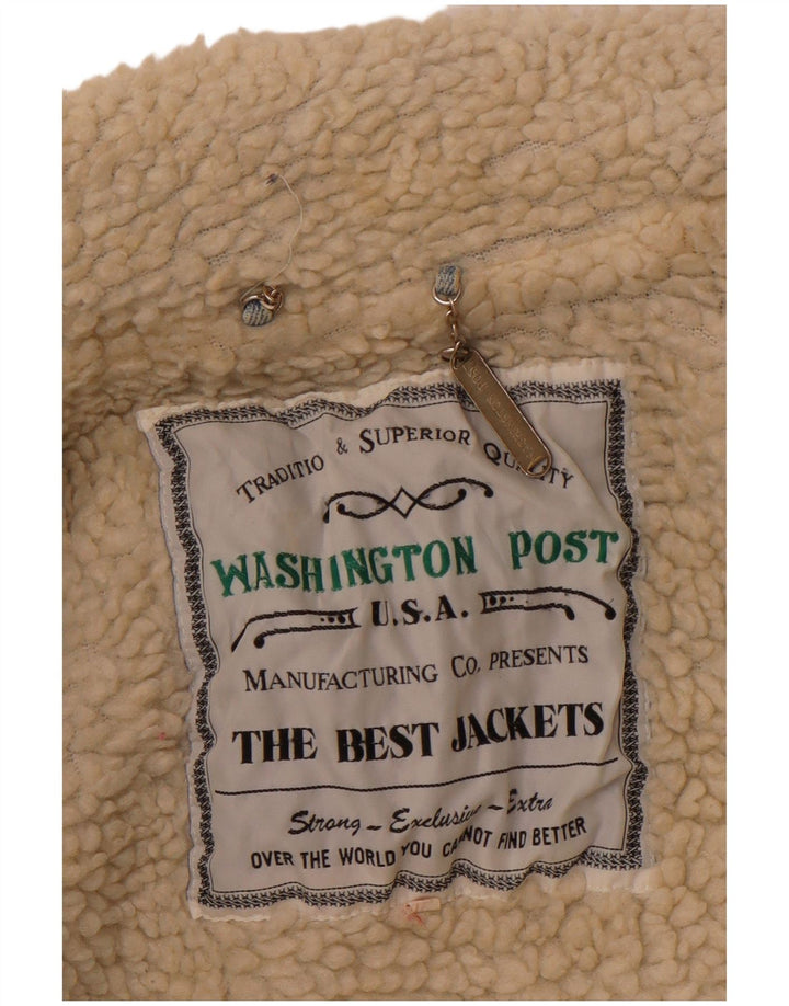 VINTAGE Chaqueta Sherpa de mezclilla para hombre Reino Unido 40 Algodón azul grande