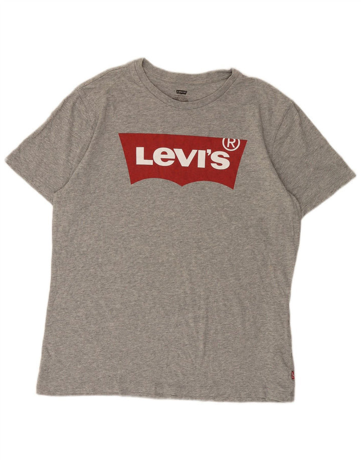 Levi's Camiseta gráfica para hombre Top grande de algodón moteado gris