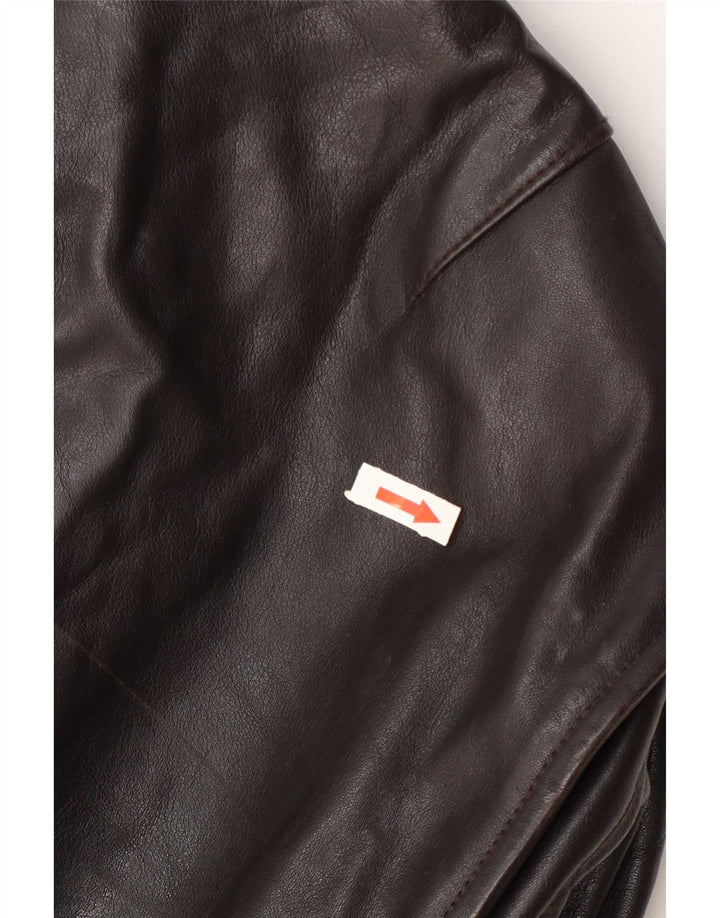 Chaqueta de cuero vintage para hombre IT 52 XL Marrón