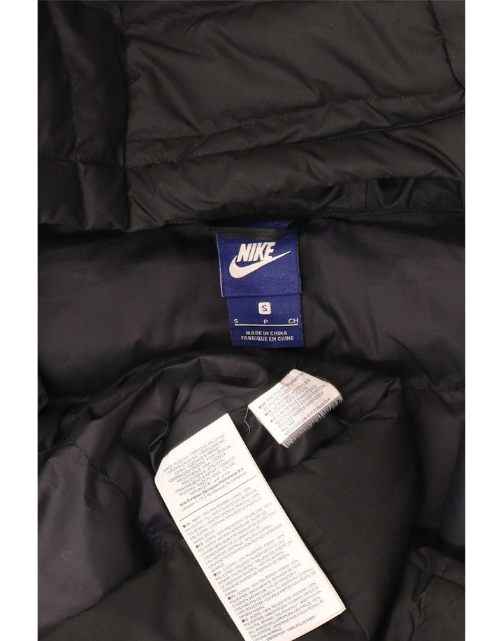 Nike Chaqueta acolchada con capucha para mujer UK 10 Small Poliéster negro