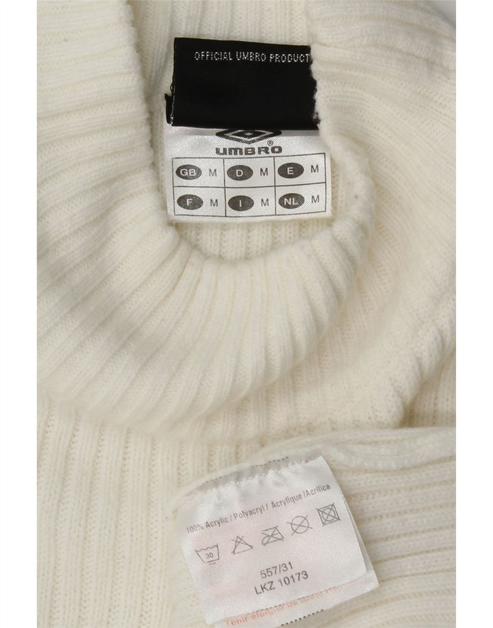 UMBRO Jersey con cuello de tortuga gráfico para mujer UK 40 Acrílico blanco mediano