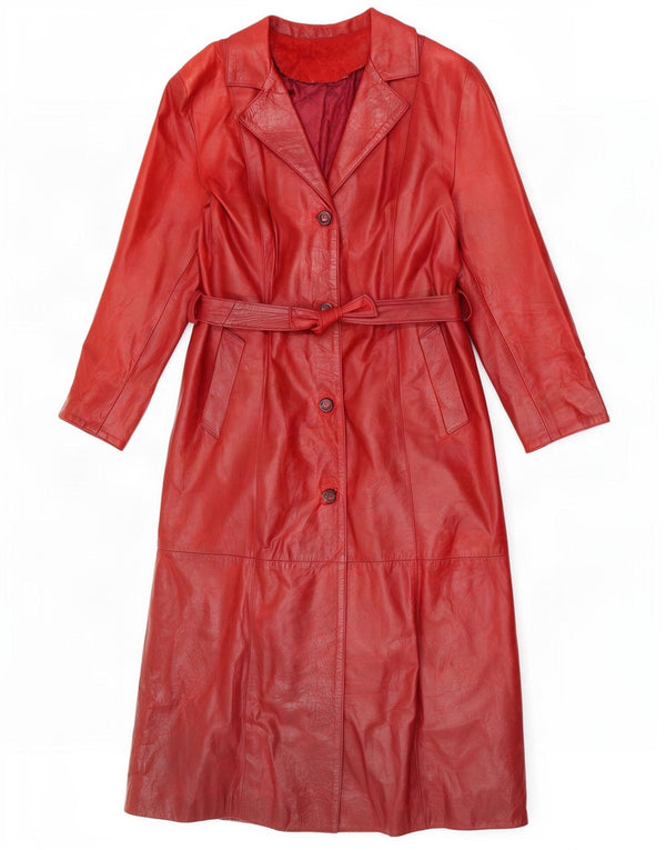 Abrigo de cuero para mujer Davin IT 44 Rojo mediano