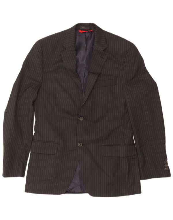 Chaps Chaqueta tipo blazer ajustada con 2 botones para hombre UK 40 Large Black Pinstripe