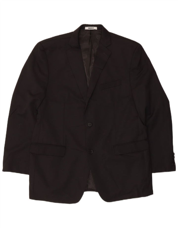Dkny Chaqueta tipo blazer de 2 botones para hombre UK 44 2XL Lana negra