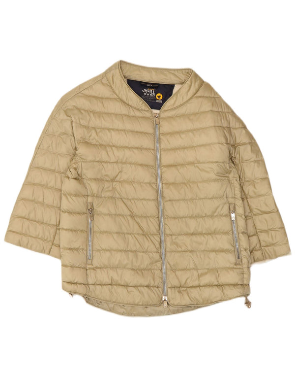Ciesse Piumini Chaqueta acolchada de manga corta para mujer UK 42 Medium Beige
