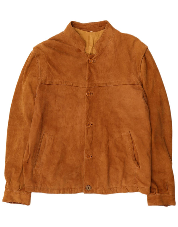 VINTAGE Chaqueta de ante para hombre IT 50 Cuero marrón grande