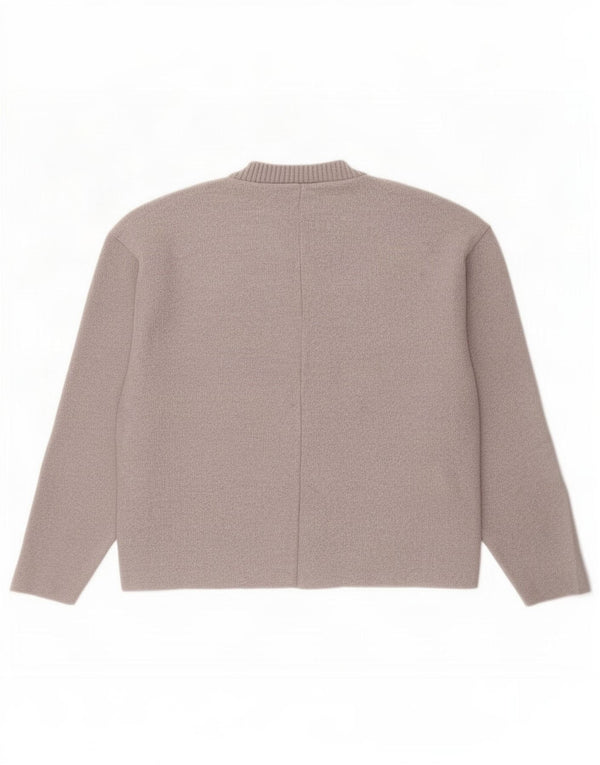 Zara Mujer Top Manga Larga UK 44 Gris Medio