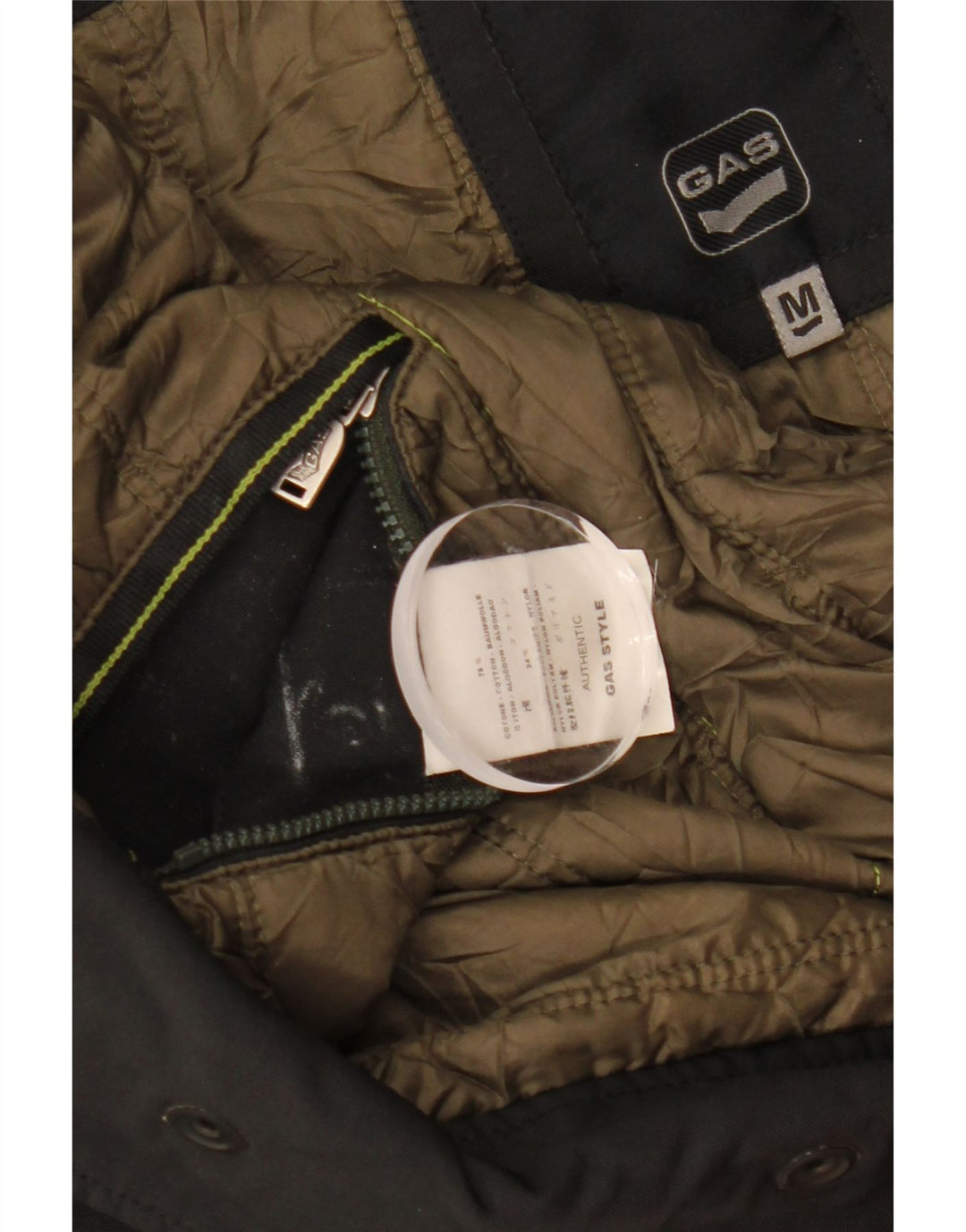 GAS Chaqueta militar para hombre UK 38 Mediana Algodón negro