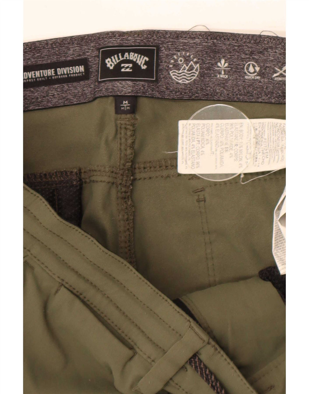 Billabong Mens Slim Chino Pantalones Medium W32 L30 Caqui Nylon