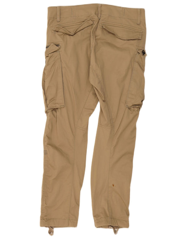 G-Star Mens Slim Cargo Pantalones W33 L30 Algodón Beige