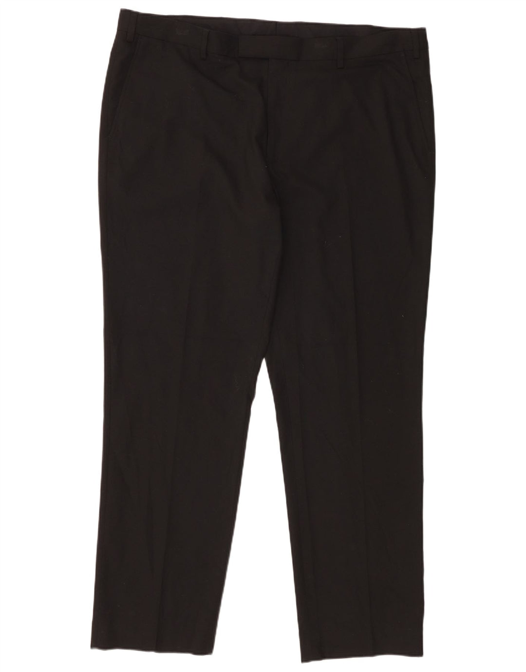 Marks & Spencer Pantalón de traje de corte regular para hombre W42 L31 Poliéster negro