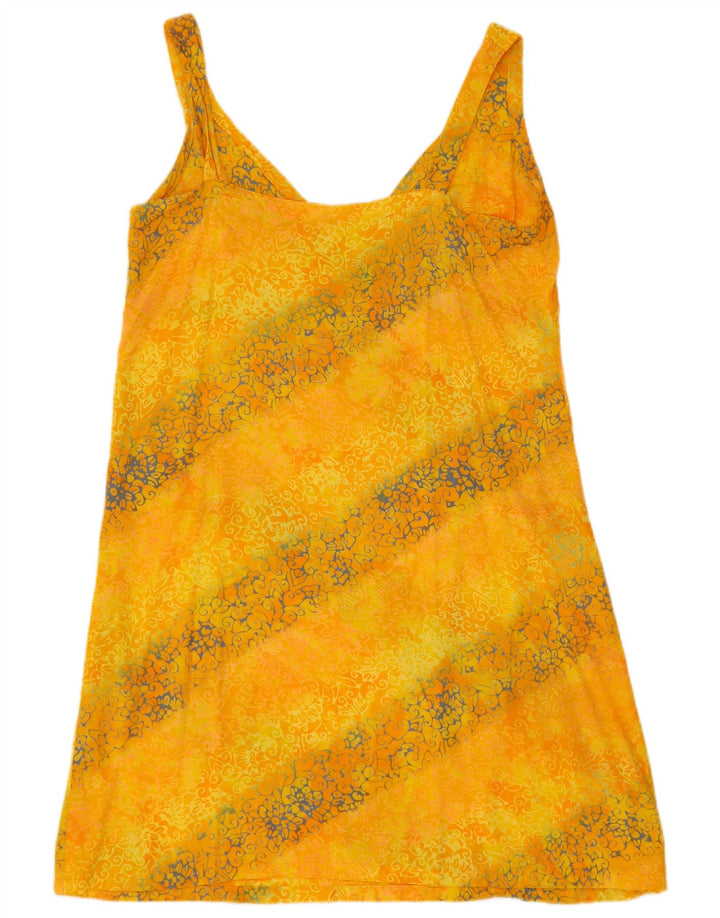 Vintage Mujer Sundress Reino Unido 14 Medio Amarillo Paisley