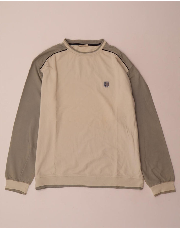 ASICS Sudadera para hombre Jumper 2XL Off White Colourblock Algodón