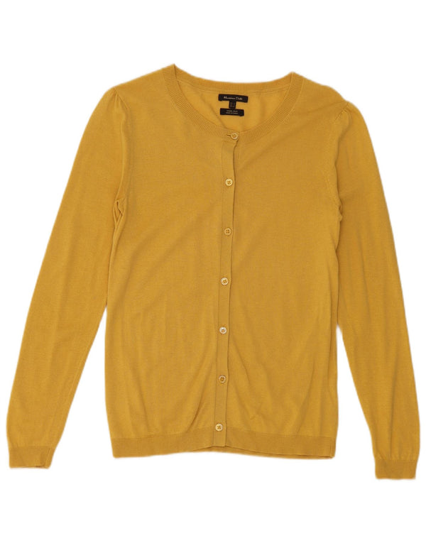 Massimo Dutti Cárdigan Mujer UK 10 Small Lana Amarilla