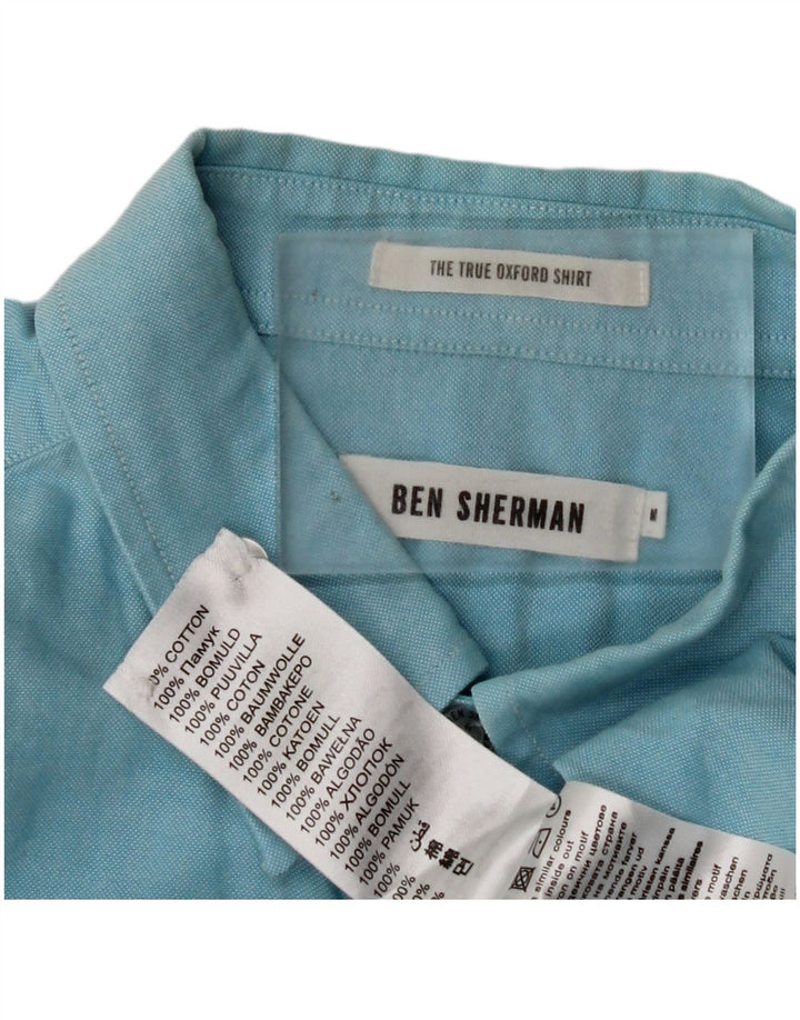 BEN SHERMAN Camisa Hombre Algodón Azul Medio