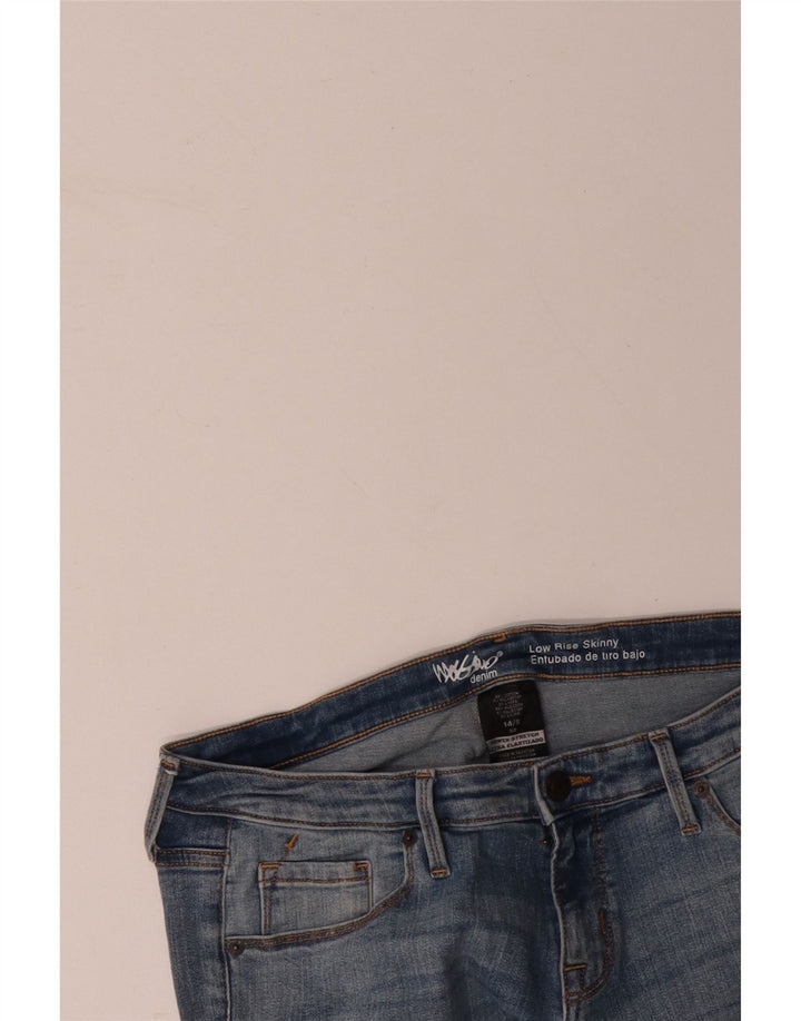 MOSSIMO Jeans ajustados de cintura baja para mujer US 14 Grande W34 L28 Algodón azul