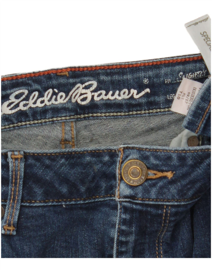 Eddie Bauer Jeans rectos ligeramente curvados para mujer US 10 Large W30 L33 Azul