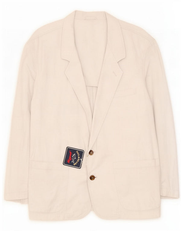 Paul & Shark Chaqueta tipo blazer de 2 botones para hombre UK 42 XL Algodón blanco roto
