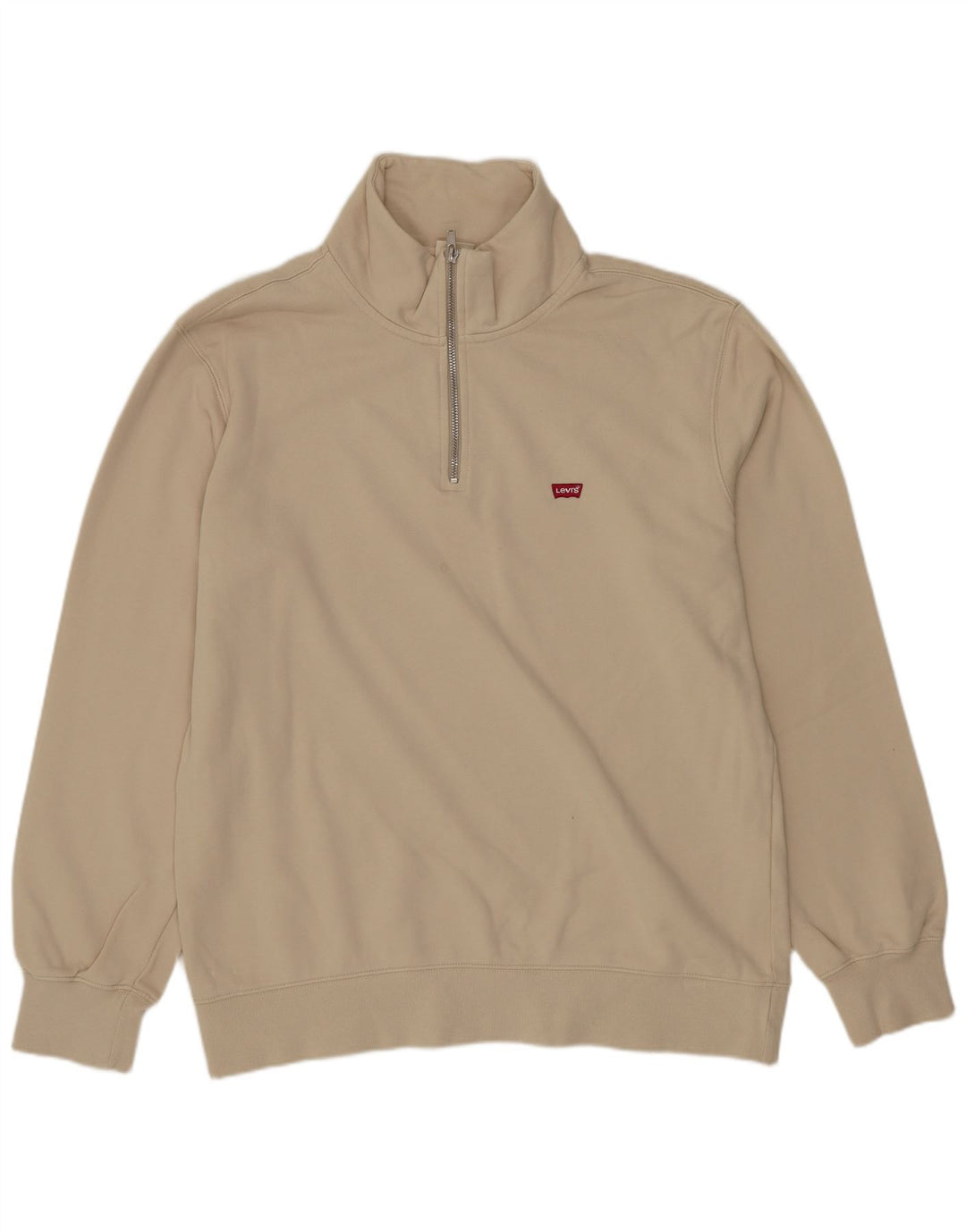 Levi's Sudadera con cuello y cremallera de corte estándar para hombre Jersey tipo jersey de algodón beige medio