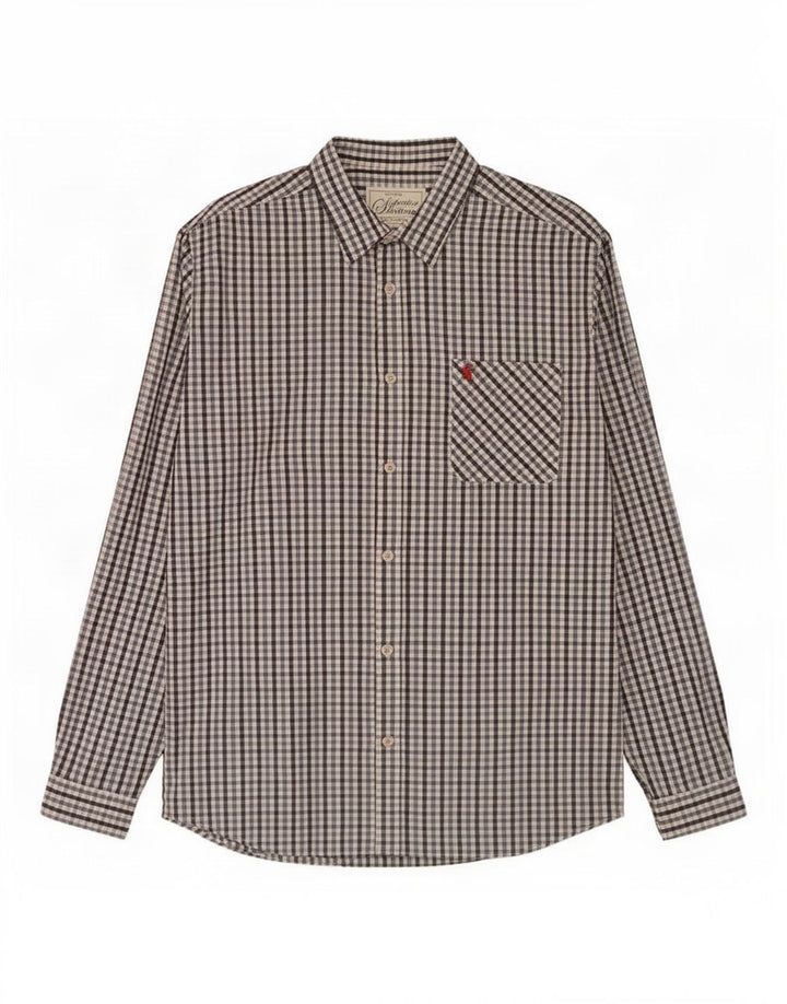 Camisa Hombre Joules XL Algodón Vichy Azul