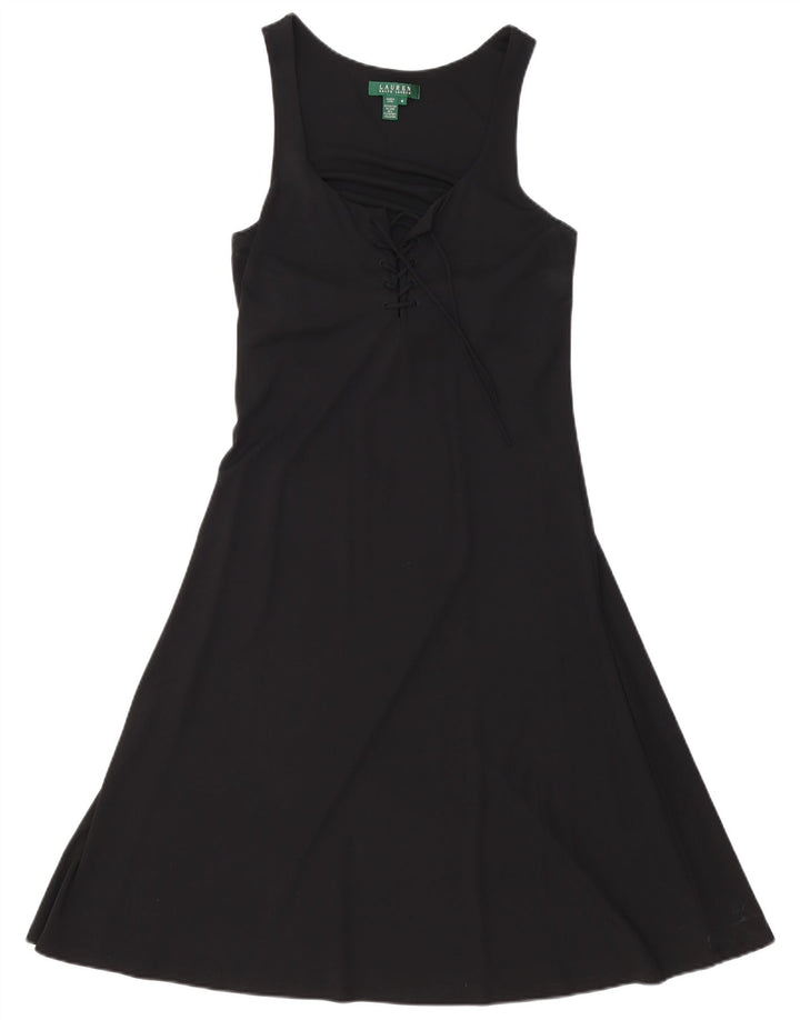 Ralph Lauren Vestido sin mangas para mujer, talla 40, rayón negro mediano