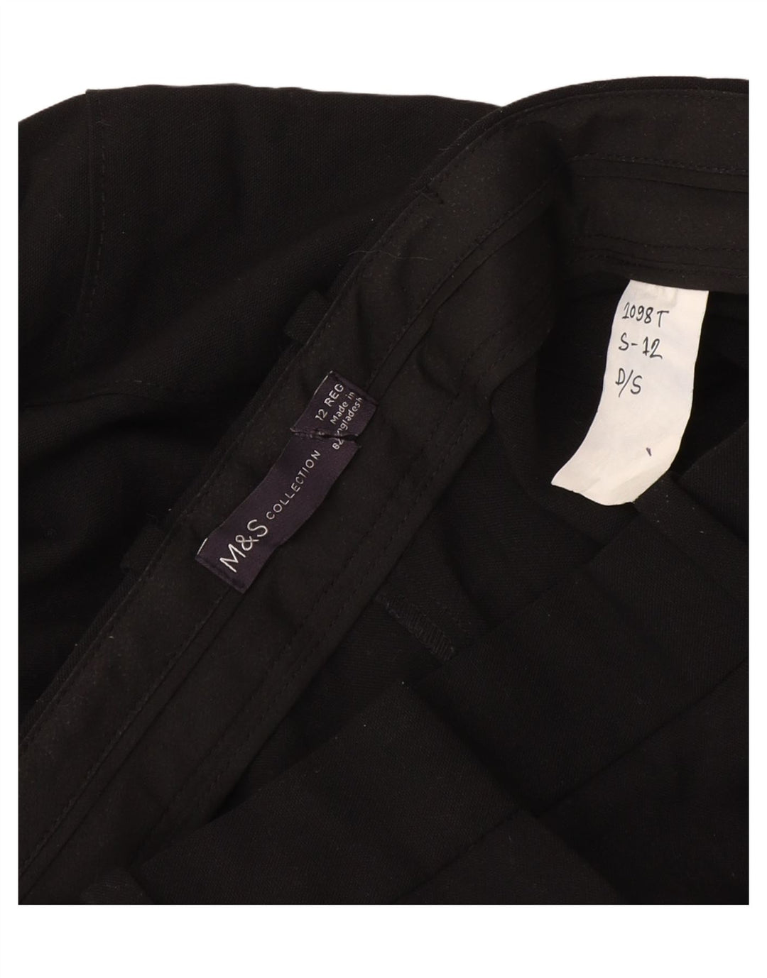 Marks & Spencer Pantalones cargo rectos para mujer UK 12 Medium W30 L30 Negro