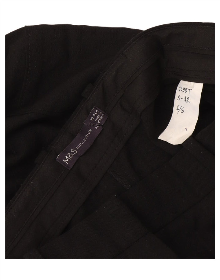 Marks & Spencer Pantalones cargo rectos para mujer UK 12 Medium W30 L30 Negro