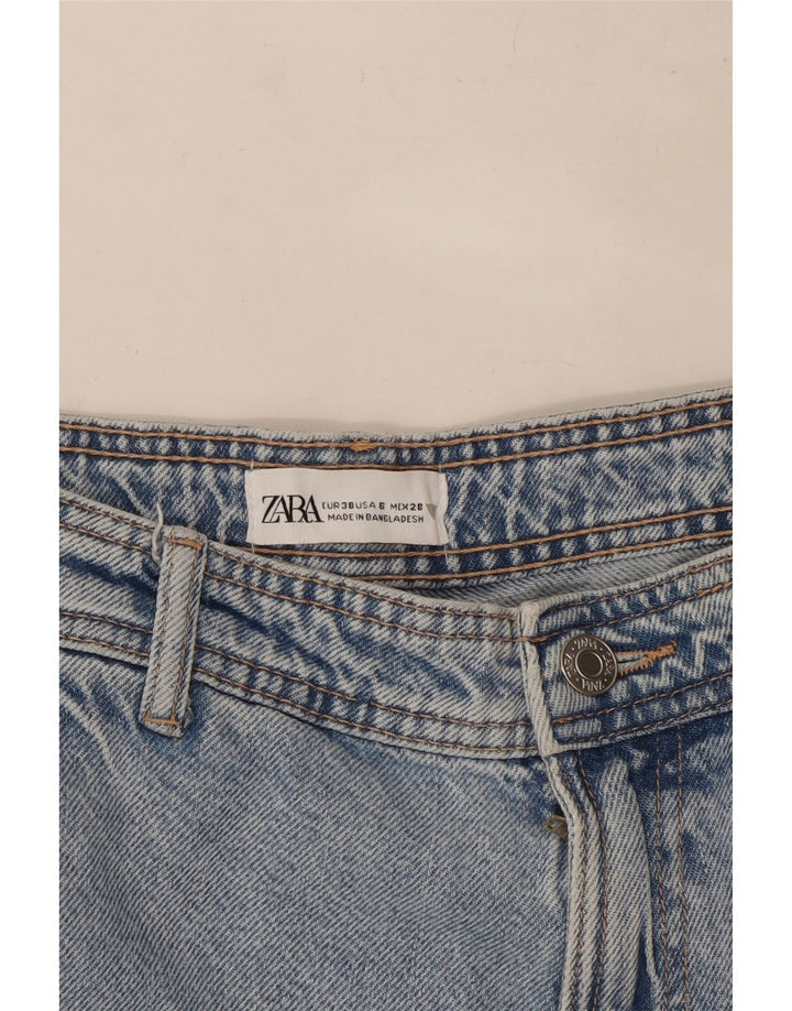 Zara Jeans Rectos Cargo para Mujer EU 38 Small W32 L32 Azul
