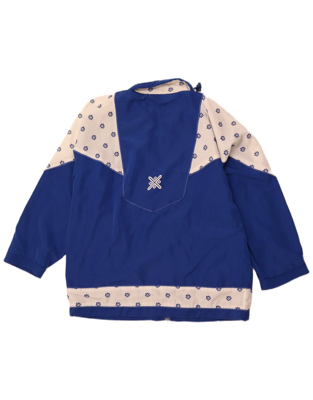 VINTAGE Chaqueta superior de chándal para mujer 2XL Azul Colorblock Retro