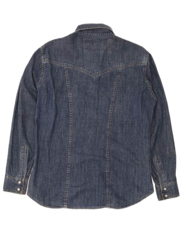 Wrangler Camisa Vaquera Occidental para Mujer UK 10 Small Blue Cotton