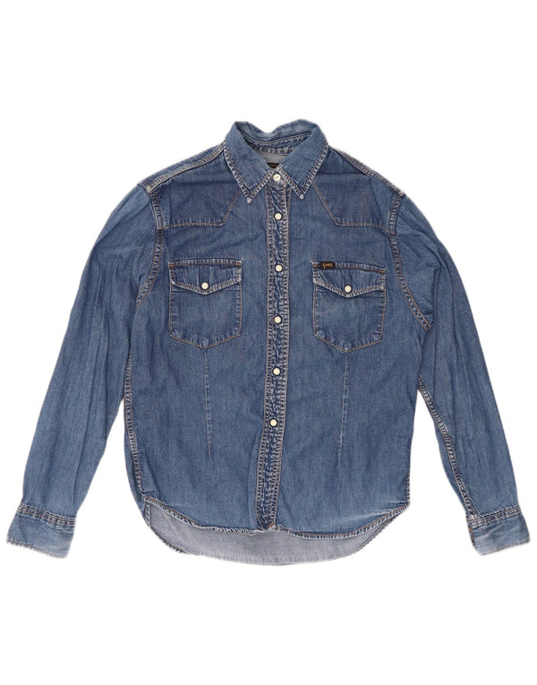 LEE Camisa vaquera para mujer UK 46 Algodón azul grande
