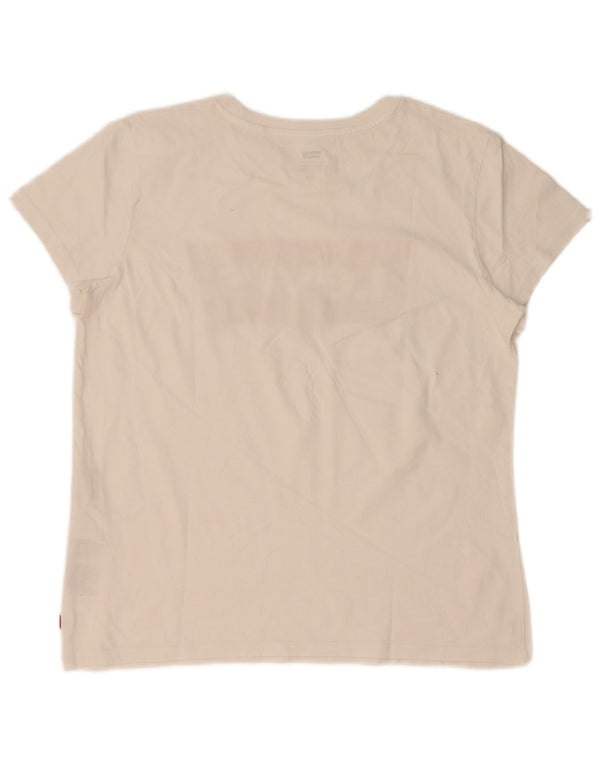 Levi's Camiseta gráfica para mujer Top UK 46 Large White Cotton