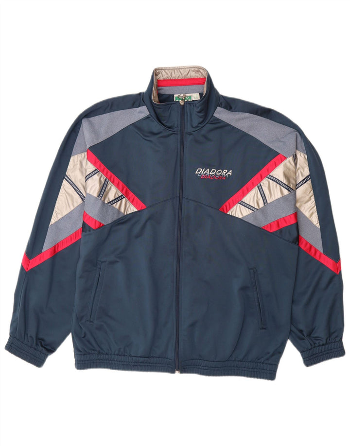 DIADORA Chaqueta de chándal para hombre, talla 42, talla grande, color azul marino