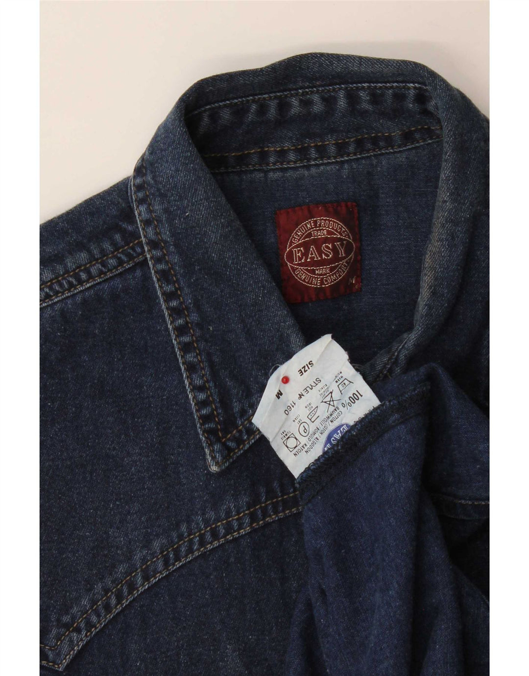 Camisa Vaquera Easy Hombre Algodón Azul Marino Medio