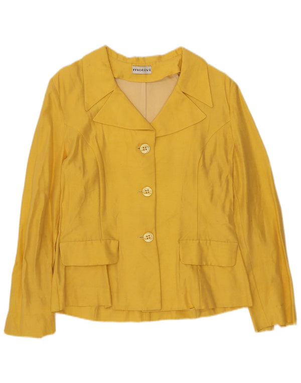 MOTIVI Chaqueta tipo blazer de 3 botones para mujer UK 10 Small Yellow