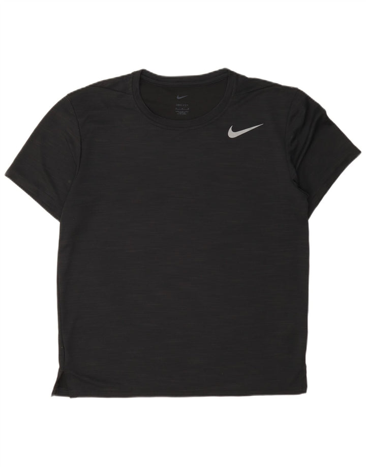 Camiseta Nike Dri Fit para hombre Top poliéster moteado negro mediano