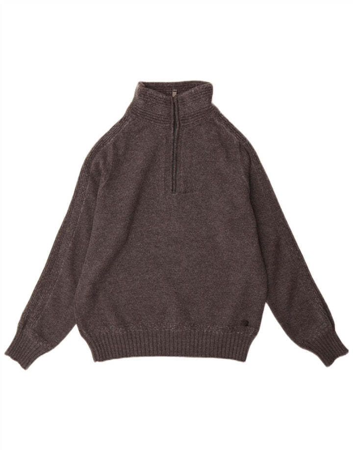 Trussardi Jersey Hombre con Cremallera y Cuello XL Lana Gris