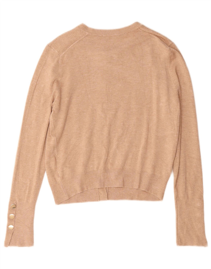 Zara Mujer Cárdigan Suéter UK 42 Viscosa Beige Medio