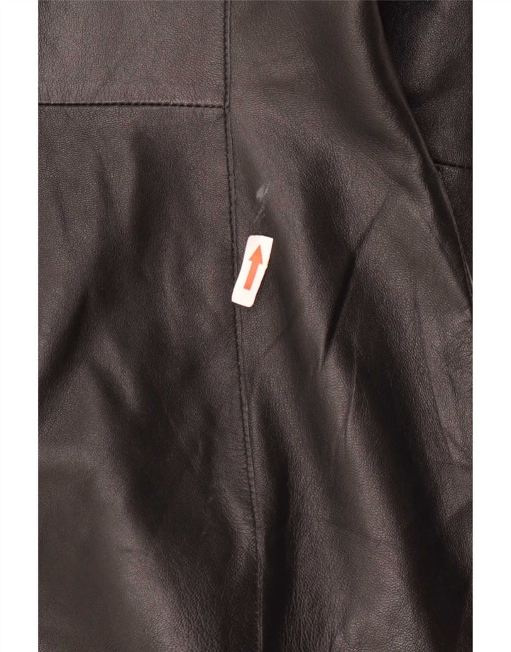 Cofi Chaqueta Blazer de Cuero con 2 Botones para Mujer UK 12 Medium Black