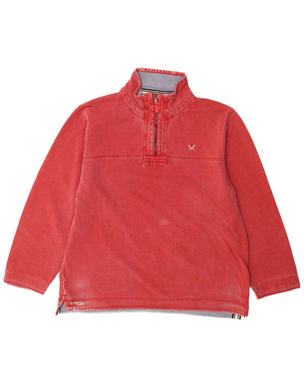 Crew Clothing Sudadera con cuello y cremallera para hombre Jersey 2XL Algodón rojo