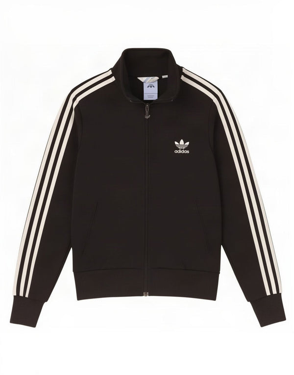 Adidas Mujer Gráfico Chándal Top Chaqueta IT 40 Pequeño Negro