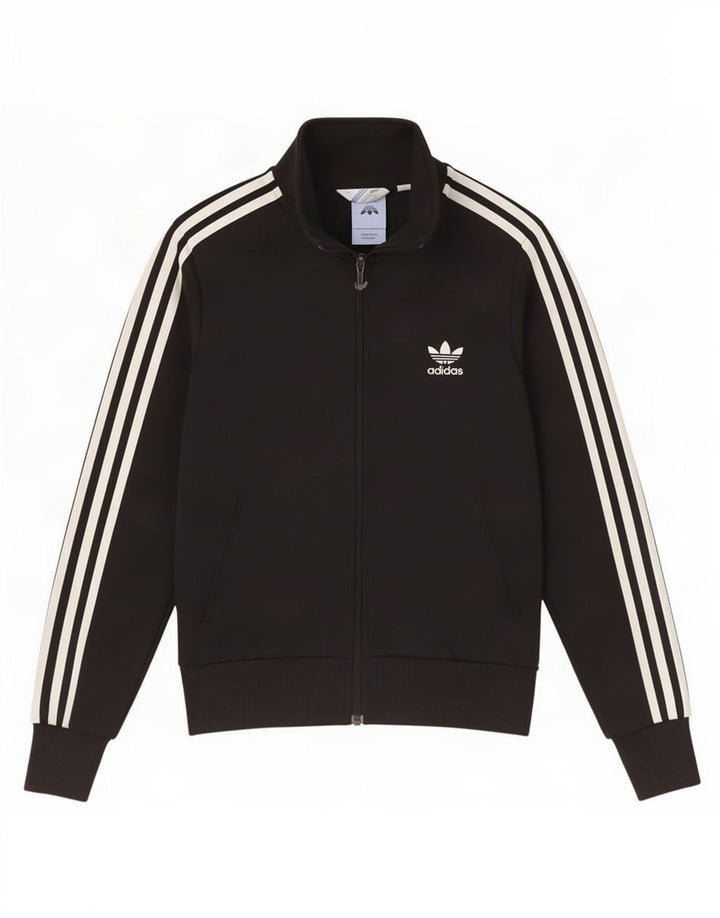 Adidas Mujer Gráfico Chándal Top Chaqueta IT 40 Pequeño Negro