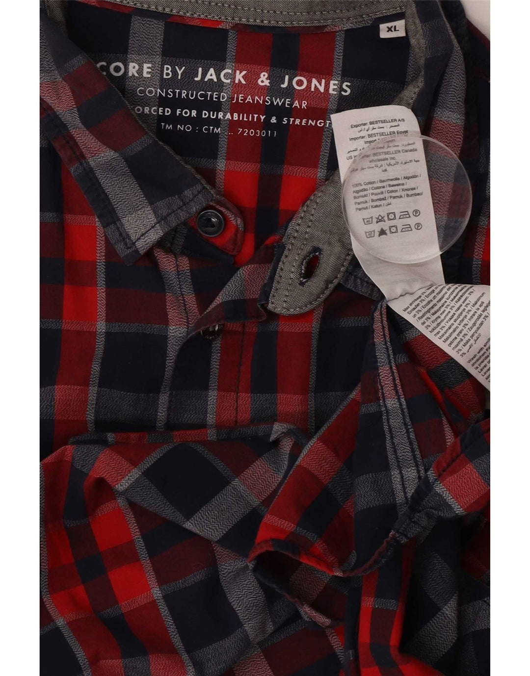 Camisa Jack & Jones Hombre XL Algodón Cuadros Multicolor