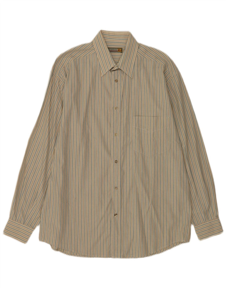 Camisa Stefanel Hombre Small Beige Rayas